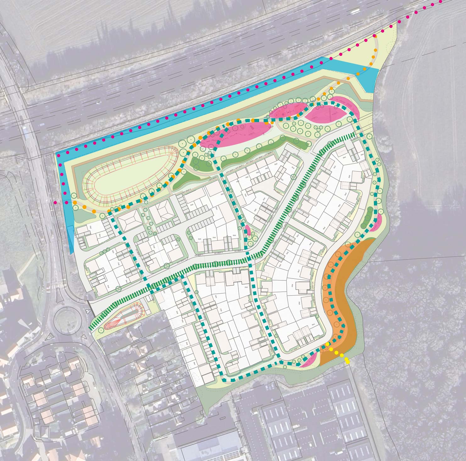 Indicative landscape strategy of land at Parsonage Road, Takeley